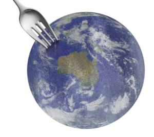 Earth with fork above NW Australia